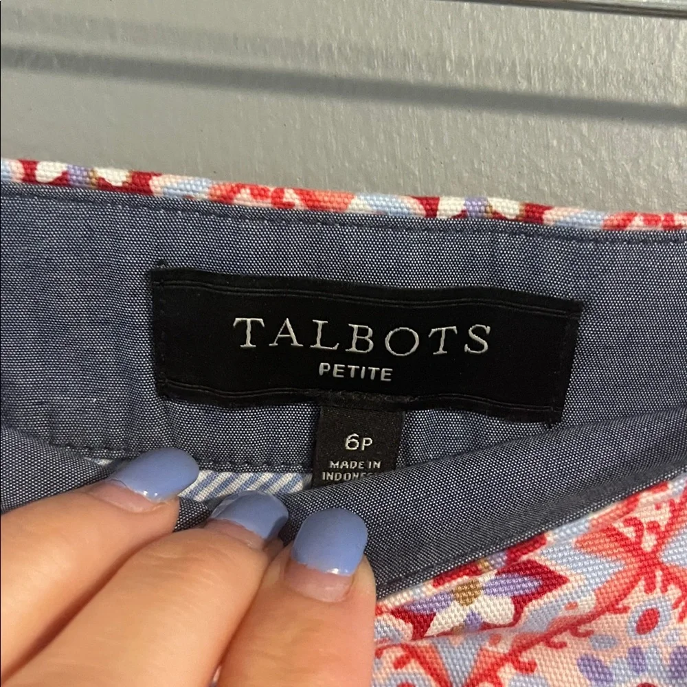 Talbots Red‎ Hex Symbols Side Zip Lined Cotton Blend Knee Length Skirt 6P